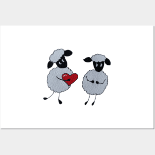 Two sheep in love Posters and Art